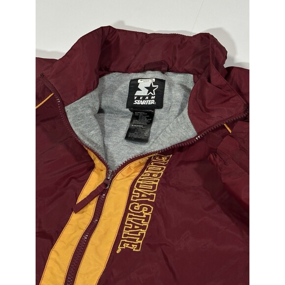 Starter FSU Seminoles Jacket Mens Medium Full Zip Embroidered Windbreaker Coat - Picture 9 of 12